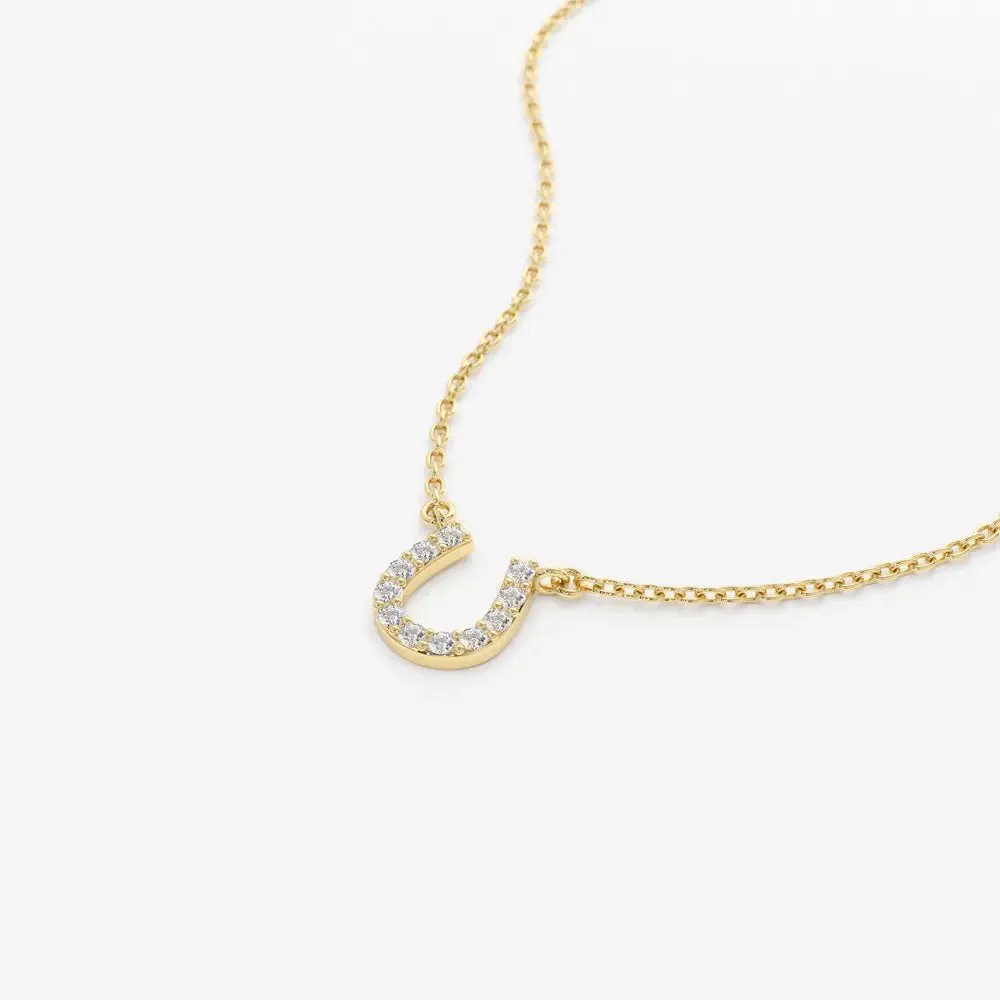 0.06CTW Mini Diamond Horseshoe Necklace