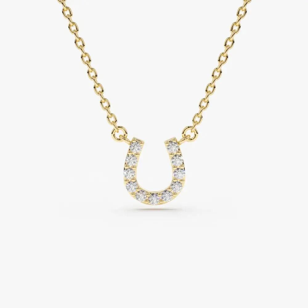 0.06CTW Mini Diamond Horseshoe Necklace