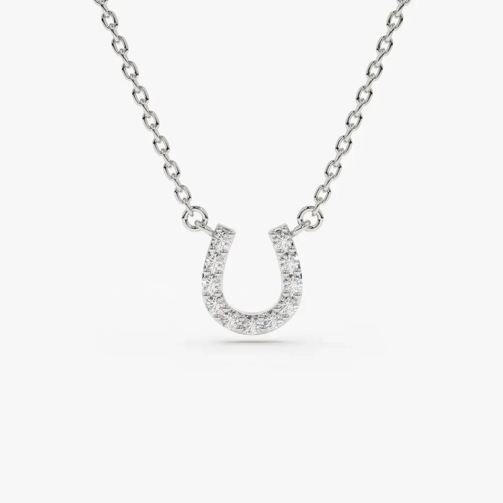 0.06CTW Mini Diamond Horseshoe Necklace