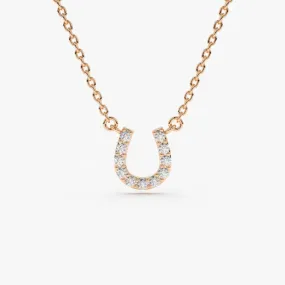 0.06CTW Mini Diamond Horseshoe Necklace