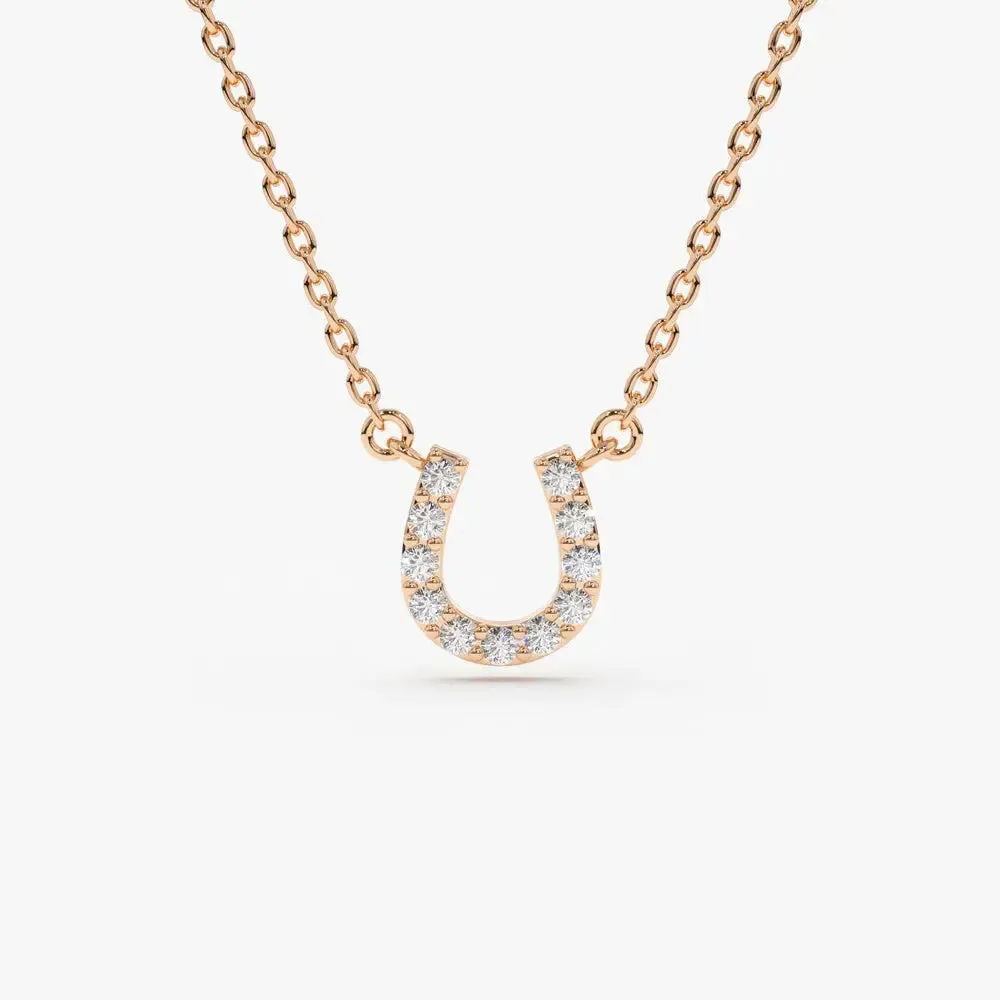 0.06CTW Mini Diamond Horseshoe Necklace