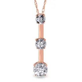 0.1 Carat 14K Solid Rose Gold Diamond Necklace