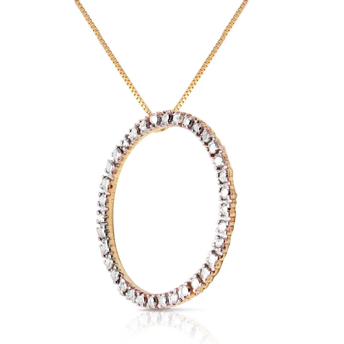 0.1 Carat 14K Solid Yellow Gold Eternity Diamond Necklace