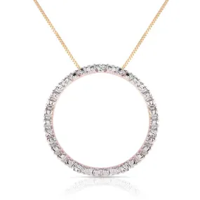 0.1 Carat 14K Solid Yellow Gold Eternity Diamond Necklace