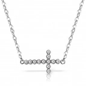 0.18 Carat 14K Solid White Gold Love Is Never Rude Diamond Necklace