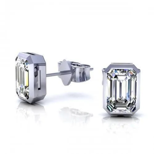 0.25-2.00 CT Emerald Cut Diamonds - Stud Earrings