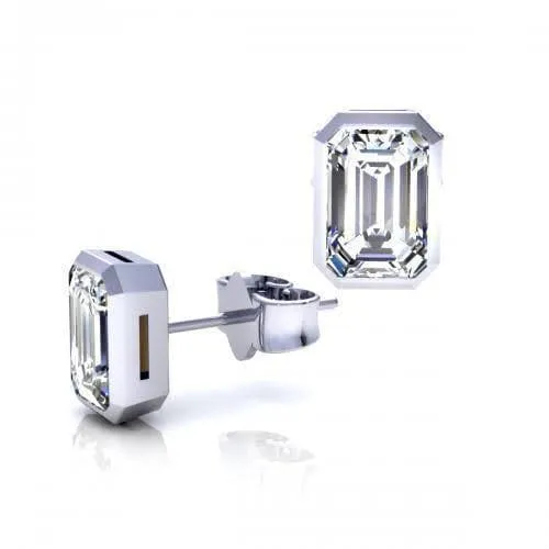 0.25-2.00 CT Emerald Cut Diamonds - Stud Earrings