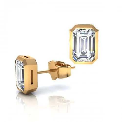 0.25-2.00 CT Emerald Cut Diamonds - Stud Earrings