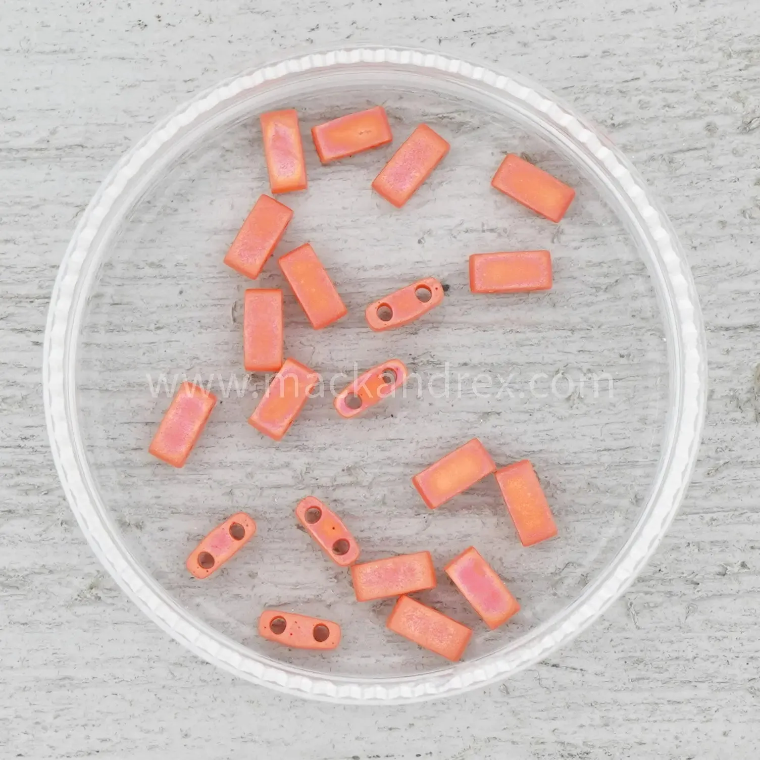 0406FR Tila Beads - Matte Orange/Coral