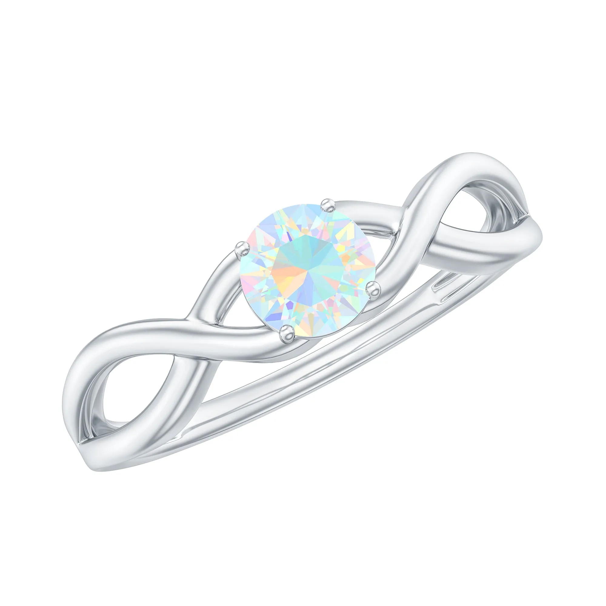 0.50 CT Solitaire Ethiopian Opal Crossover Engagement Ring