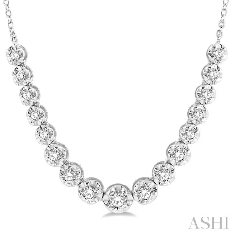 1 ctw Round Cut Diamond Illusion Necklace in 14K White Gold