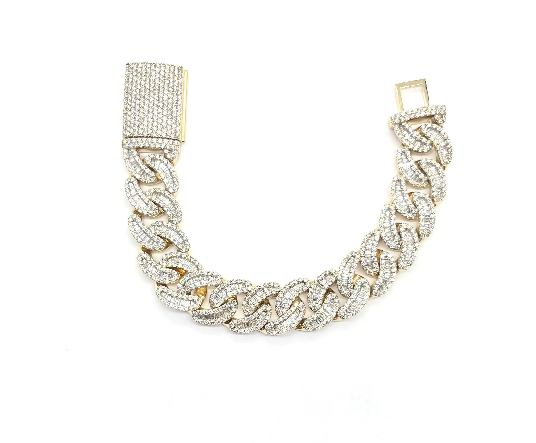 10k 15 Carats Diamond Cuban Bracelet