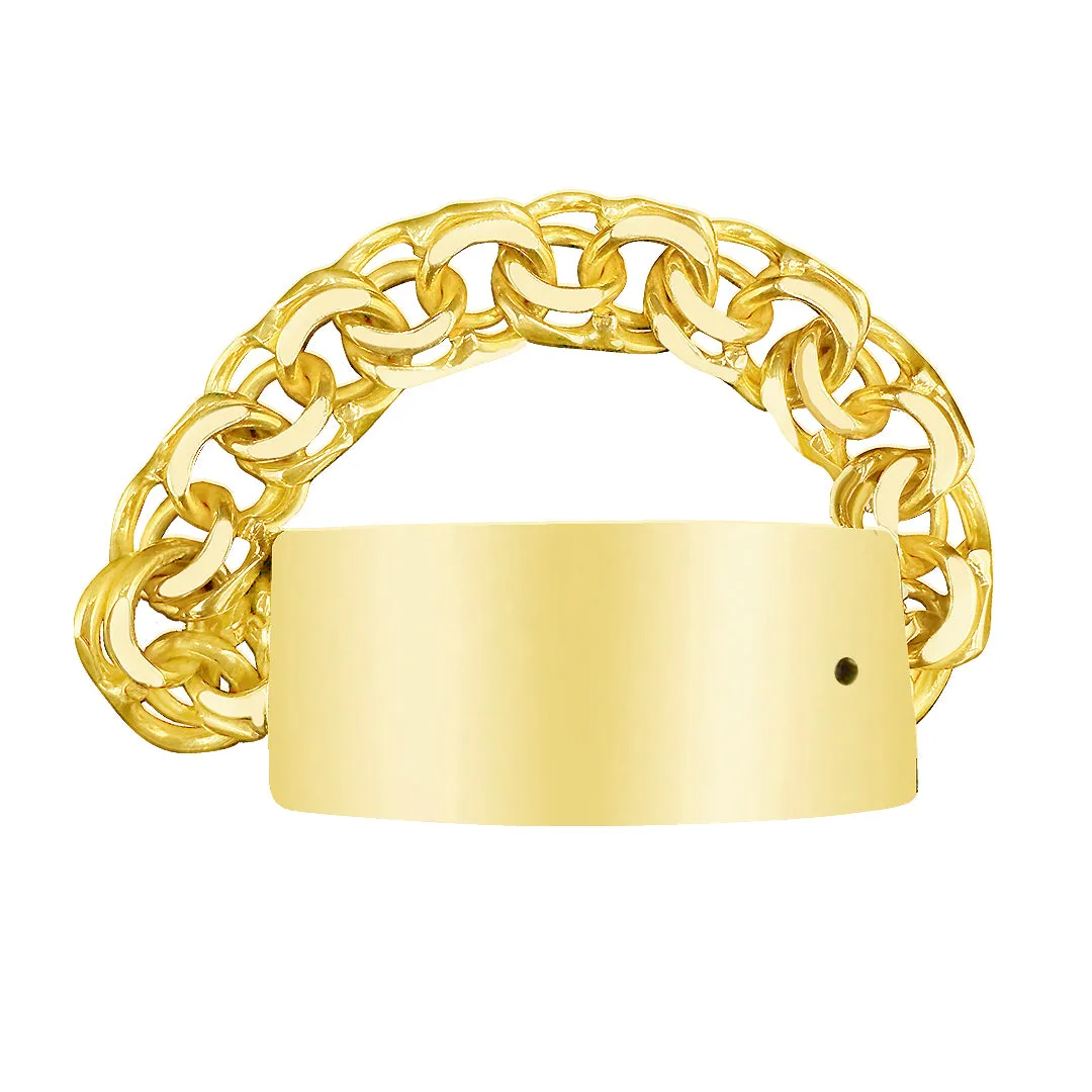 10K Yellow Gold Chino Link ID Bracelet