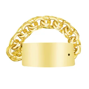 10K Yellow Gold Chino Link ID Bracelet