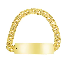 10K Yellow Gold Chino Link ID Bracelet