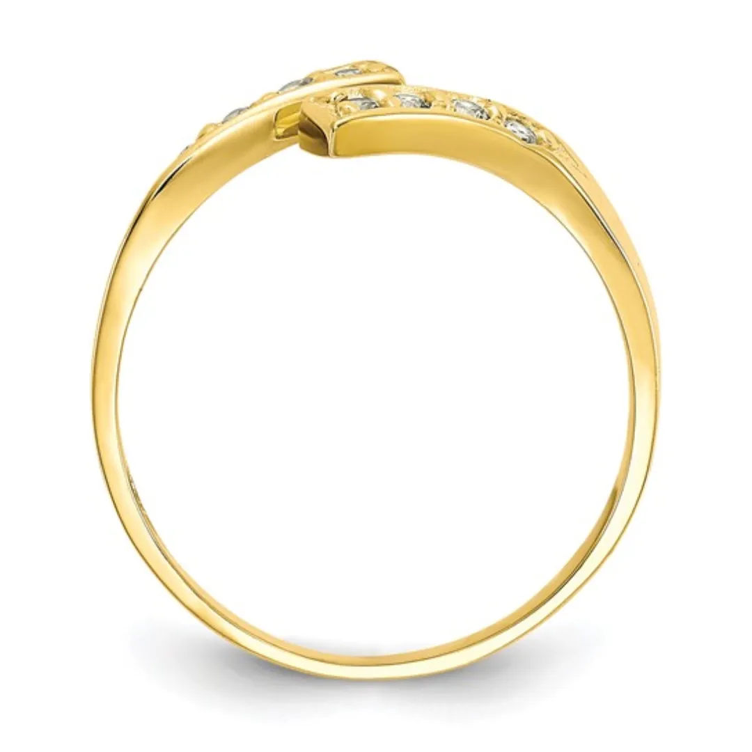 10k Yellow Gold Cubic Zirconia Toe Ring