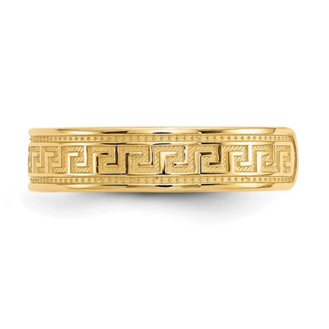 10K Yellow Gold Greek Key Toe Ring