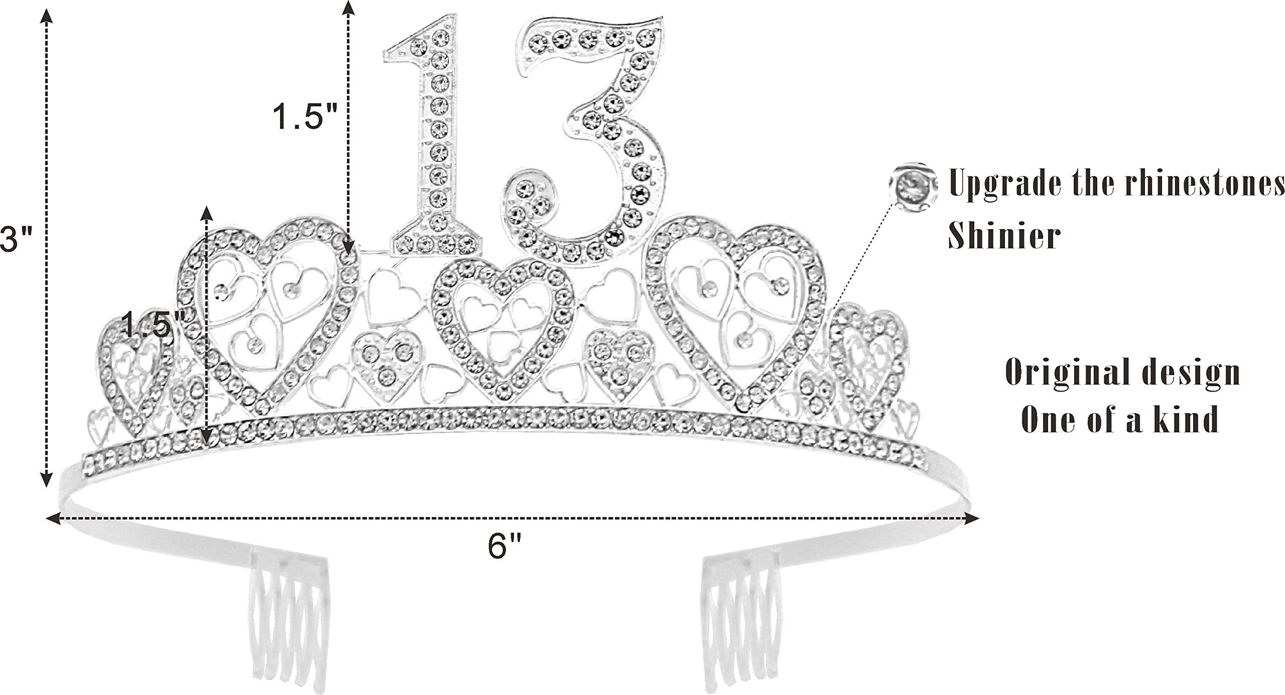 13th Birthday Sash,13th Birthday Tiara,13th Birthday Decorations for Her,13th Birthday