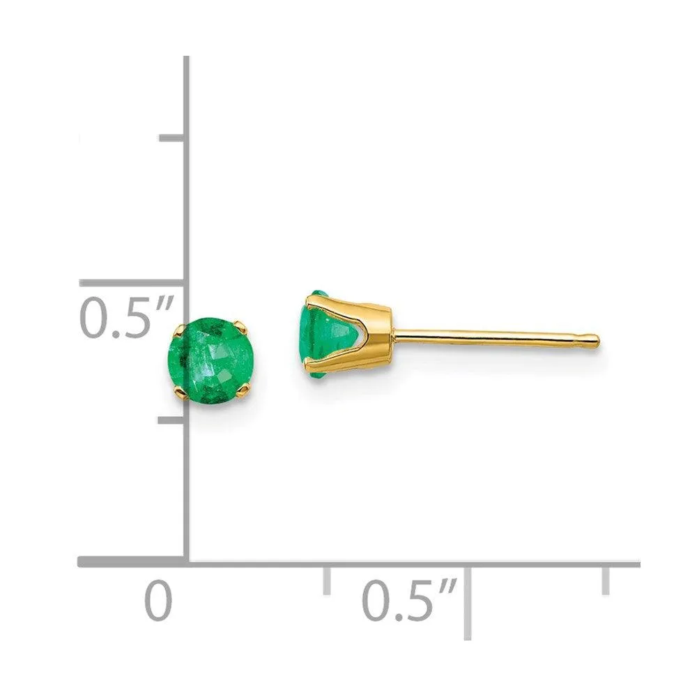 14k 4mm May/Emerald Post Earrings