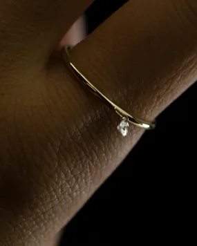 14k Bare Diamond Solid Ring