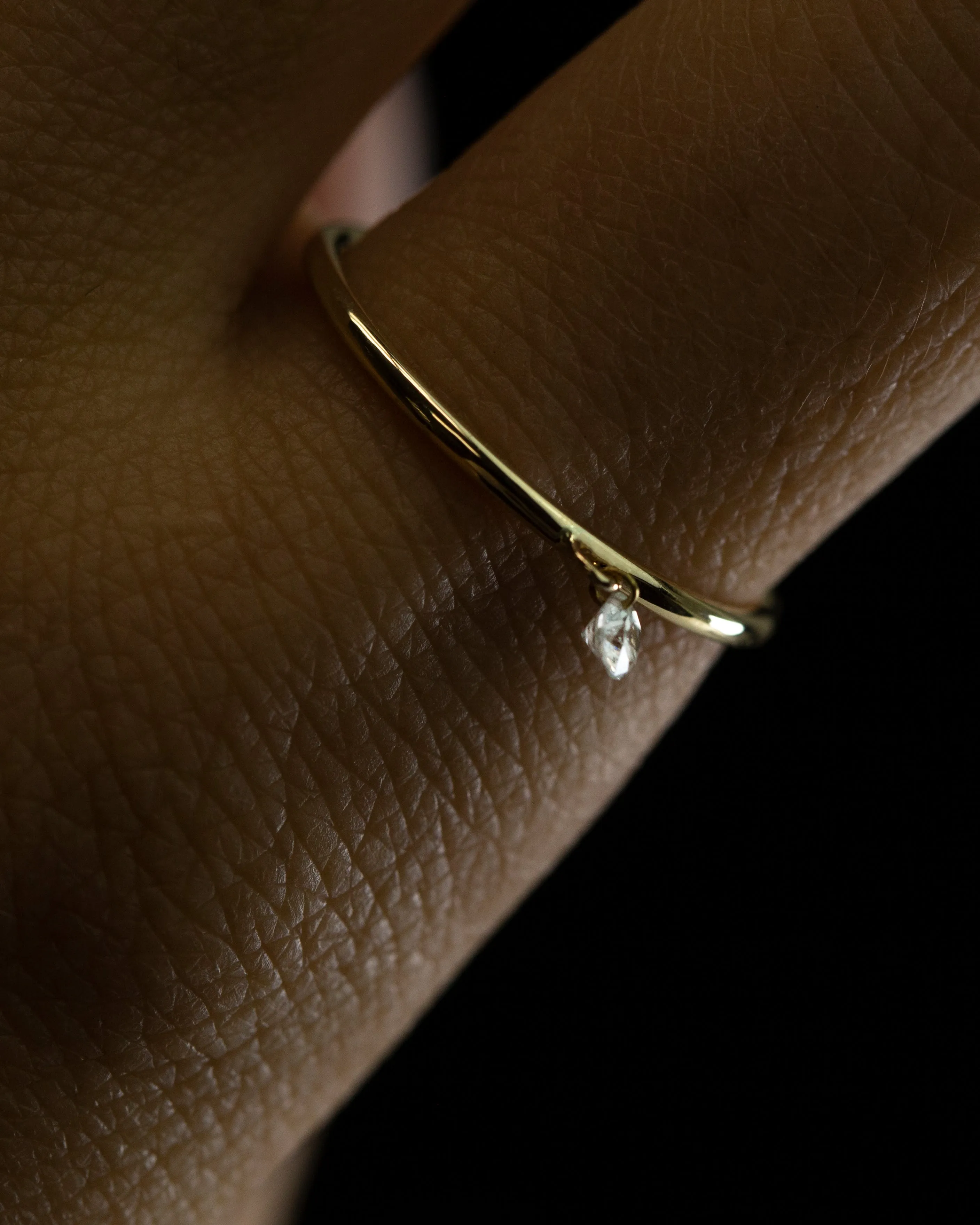 14k Bare Diamond Solid Ring