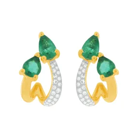 14K GOLD DIAMOND EMERALD NIKKI EARRINGS