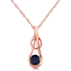 14K Solid Rose Gold Natural Sapphire Necklace Gemstone Class