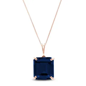 14K Solid Rose Gold Necklace w/ Octagon Natural Sapphire