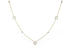 14K Yellow Gold Diamond Fashion Station Necklace, 0.20 Carat TW