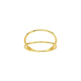 14K Yellow Gold Double Row Ring