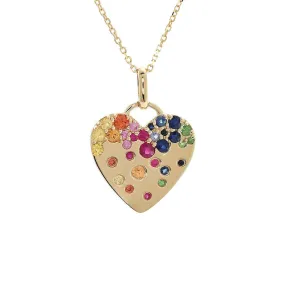 14K Yellow Gold Round Bezel Multi-Gem Necklace