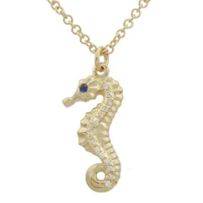 14K Yellow Gold Seahorse Pendant