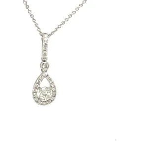 14KW Pear-Halo Diamond Pendant 0.60 ctw