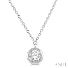 1/5 Ctw Round Cut Diamond Necklace in 14K White Gold