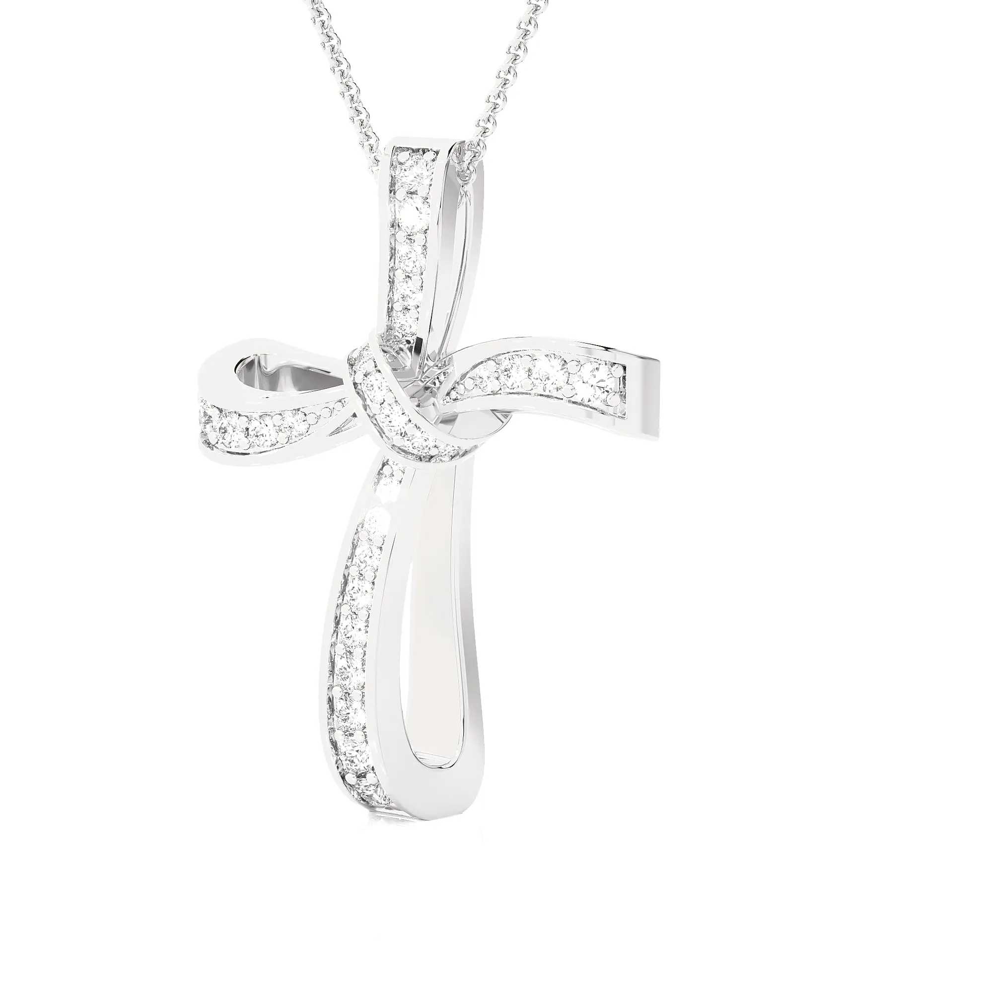 1/6  ctw Round Lab Grown Diamond Cross Pendant