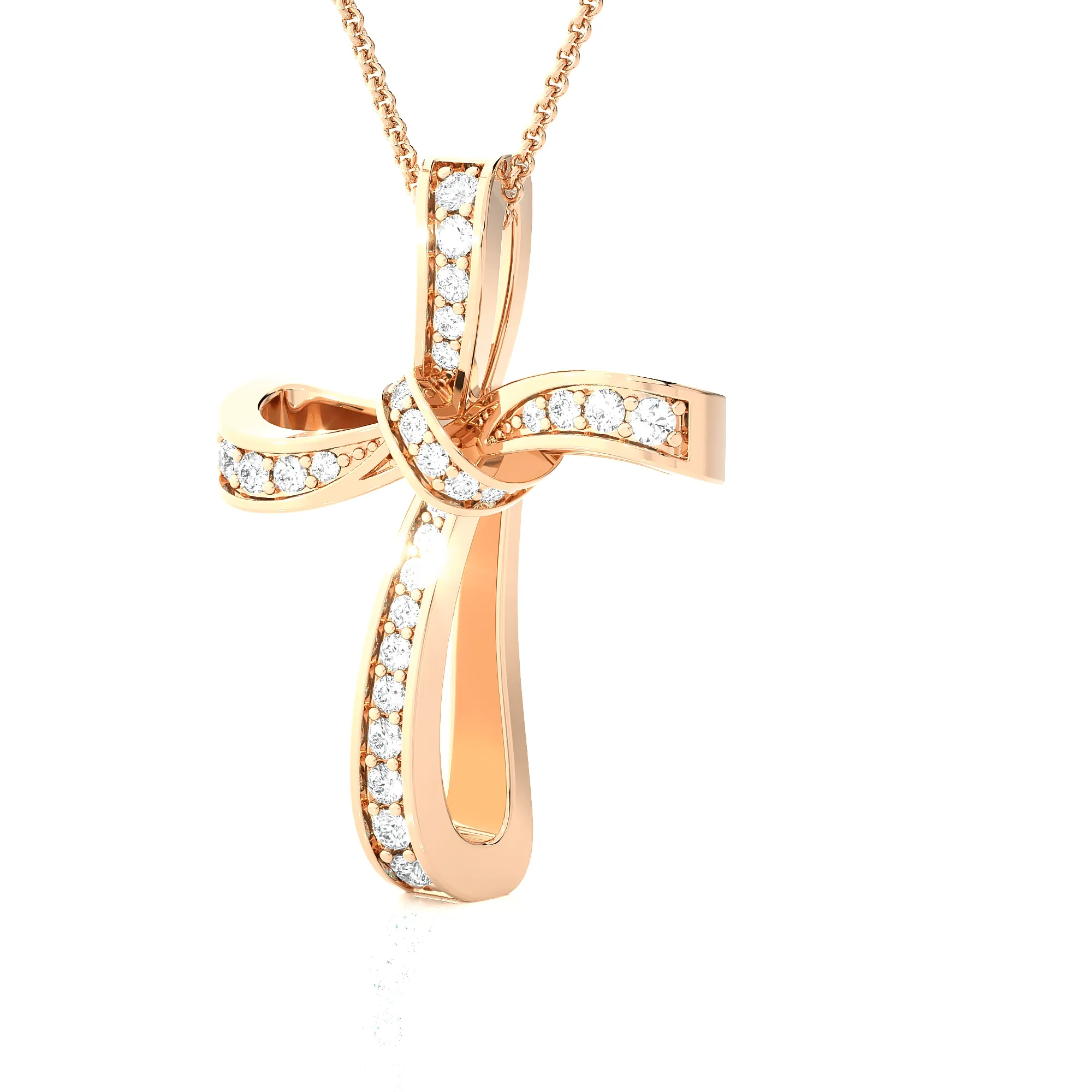 1/6  ctw Round Lab Grown Diamond Cross Pendant