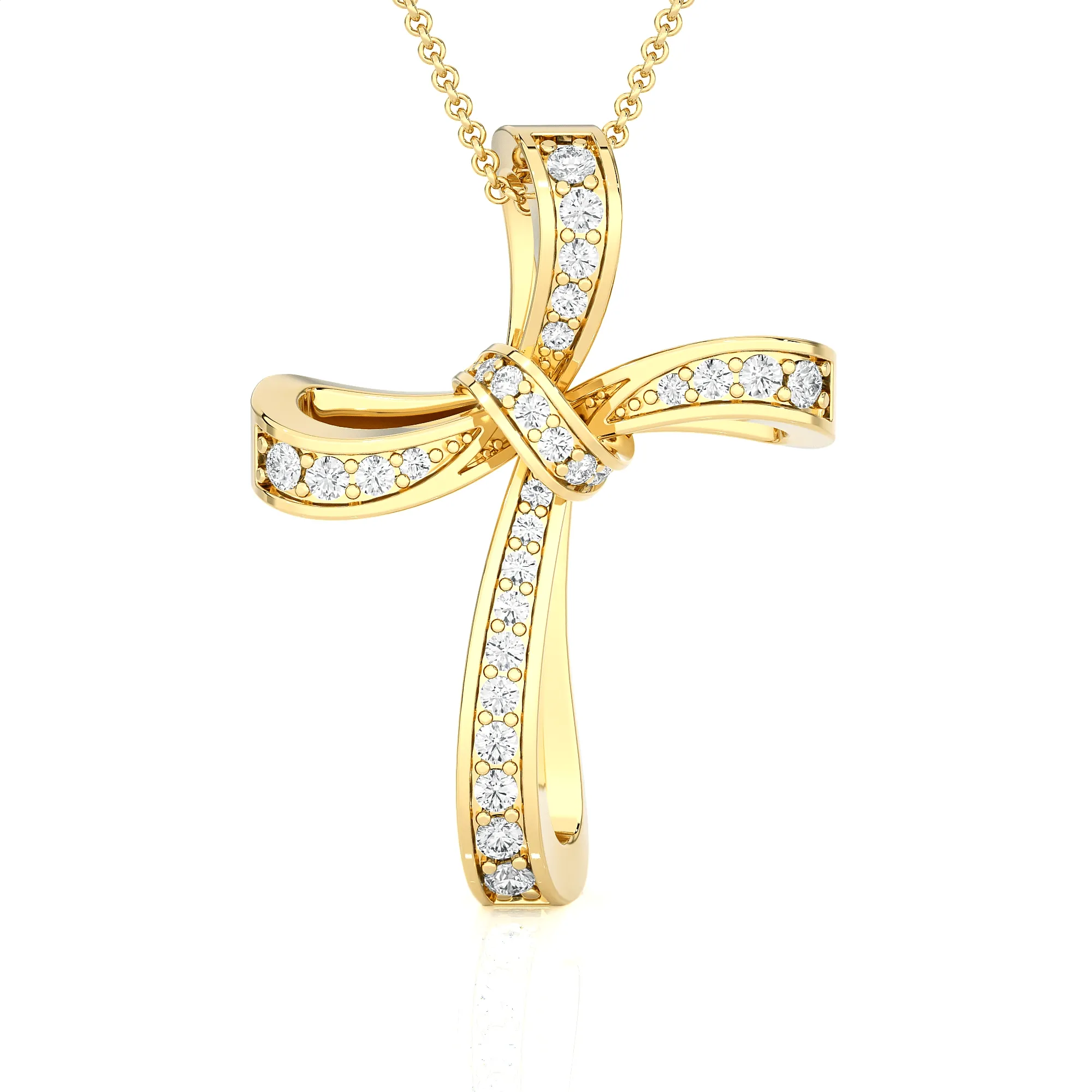 1/6  ctw Round Lab Grown Diamond Cross Pendant