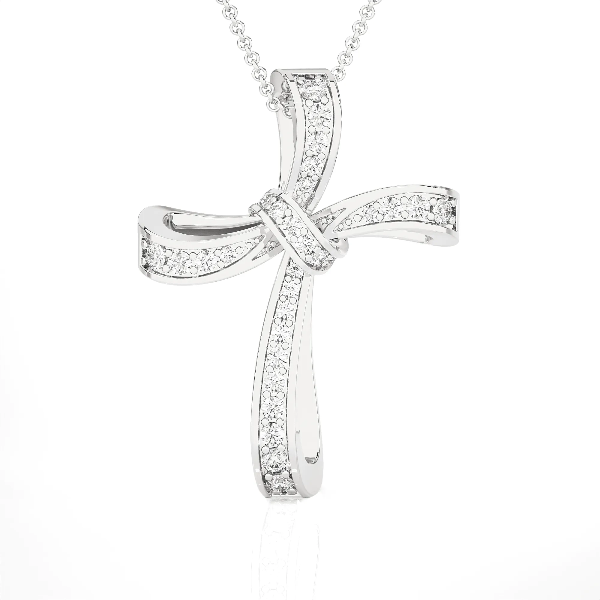 1/6  ctw Round Lab Grown Diamond Cross Pendant