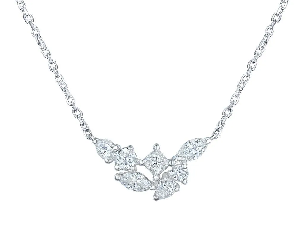 18ct White Gold 0.50ct Multi Cut Diamond Necklace