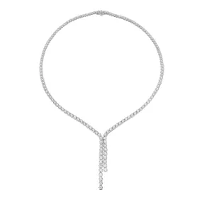 18k Gold & Diamond Lariat Tennis Necklace - 6.53ct