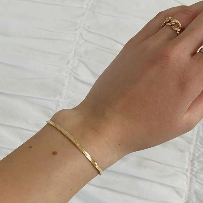 18K Gold-Filled Snake Chain Bracelet