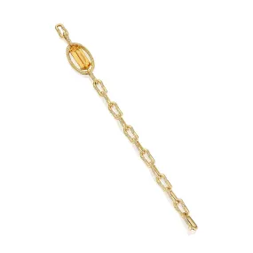 18k Onsa Yellow Gold Bracelet/bangle With 0.95 Cts Vs-Gh Diamonds  And Citrine