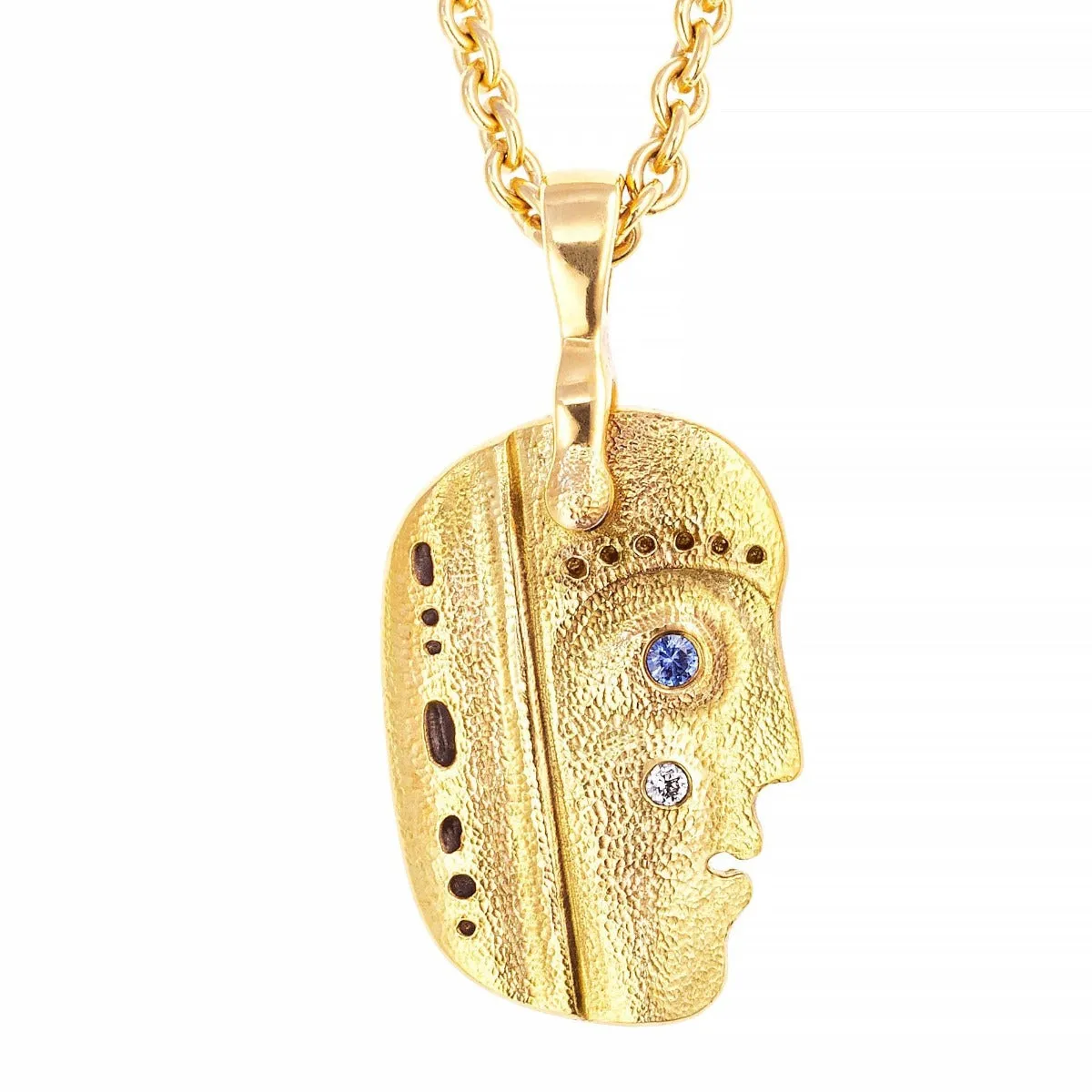 18K Till We Have Faces Sapphire & Diamond Pendant & Chain - M-131S