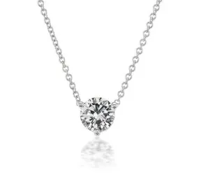 18K White Natural Diamond 18 inch Necklace