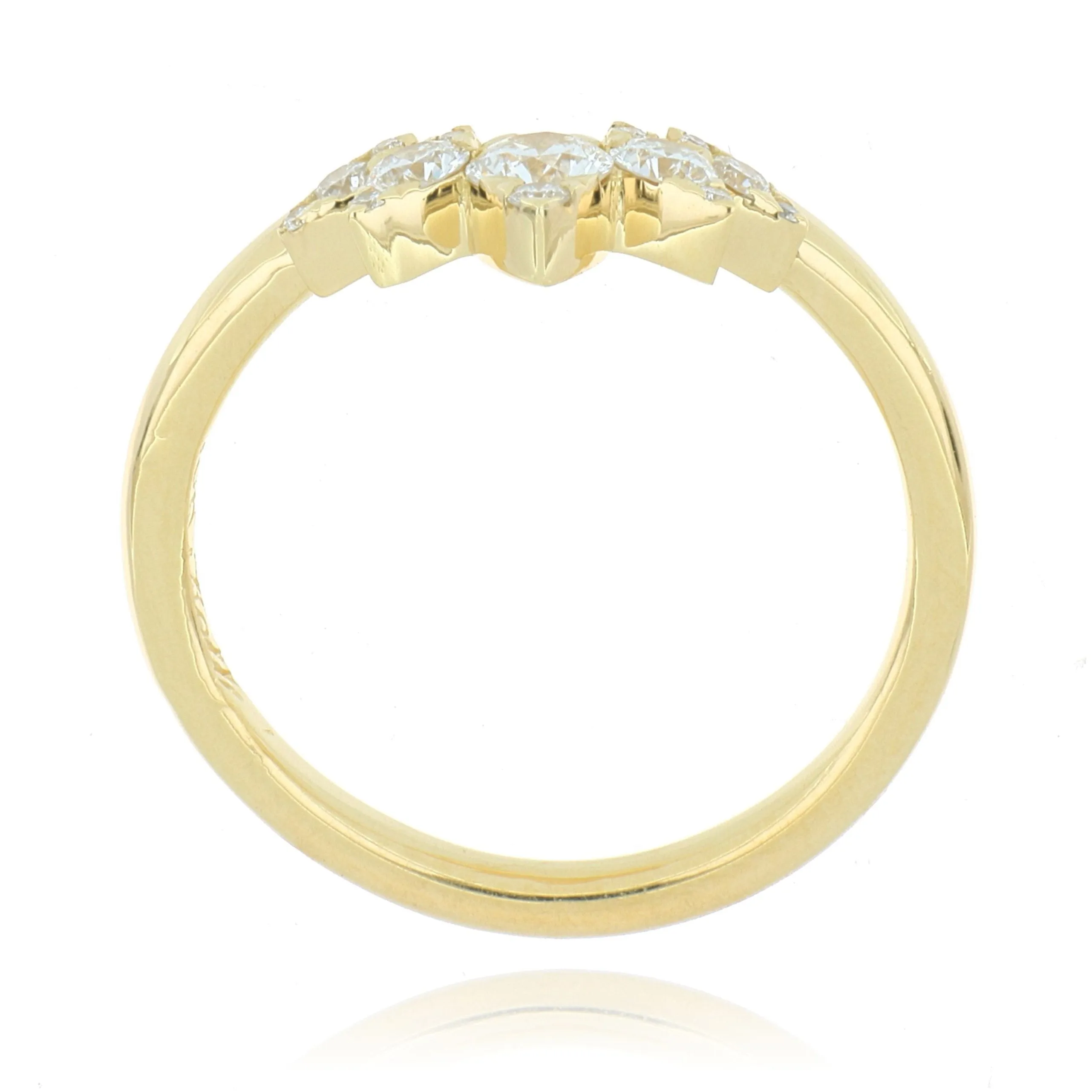 18k Yellow Crown Style Diamond Shadow Band