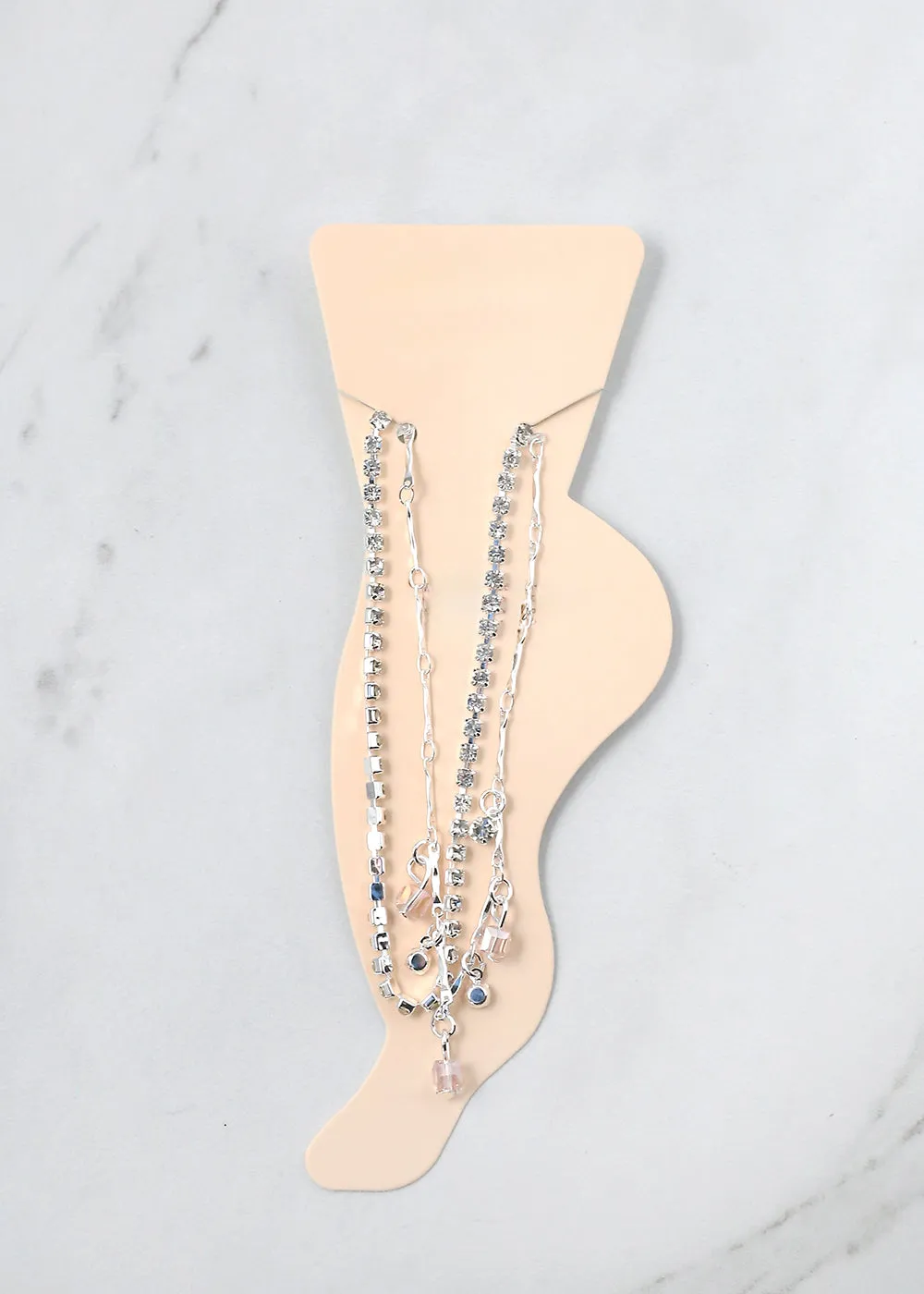 2-Layer Crystal Beads Anklet