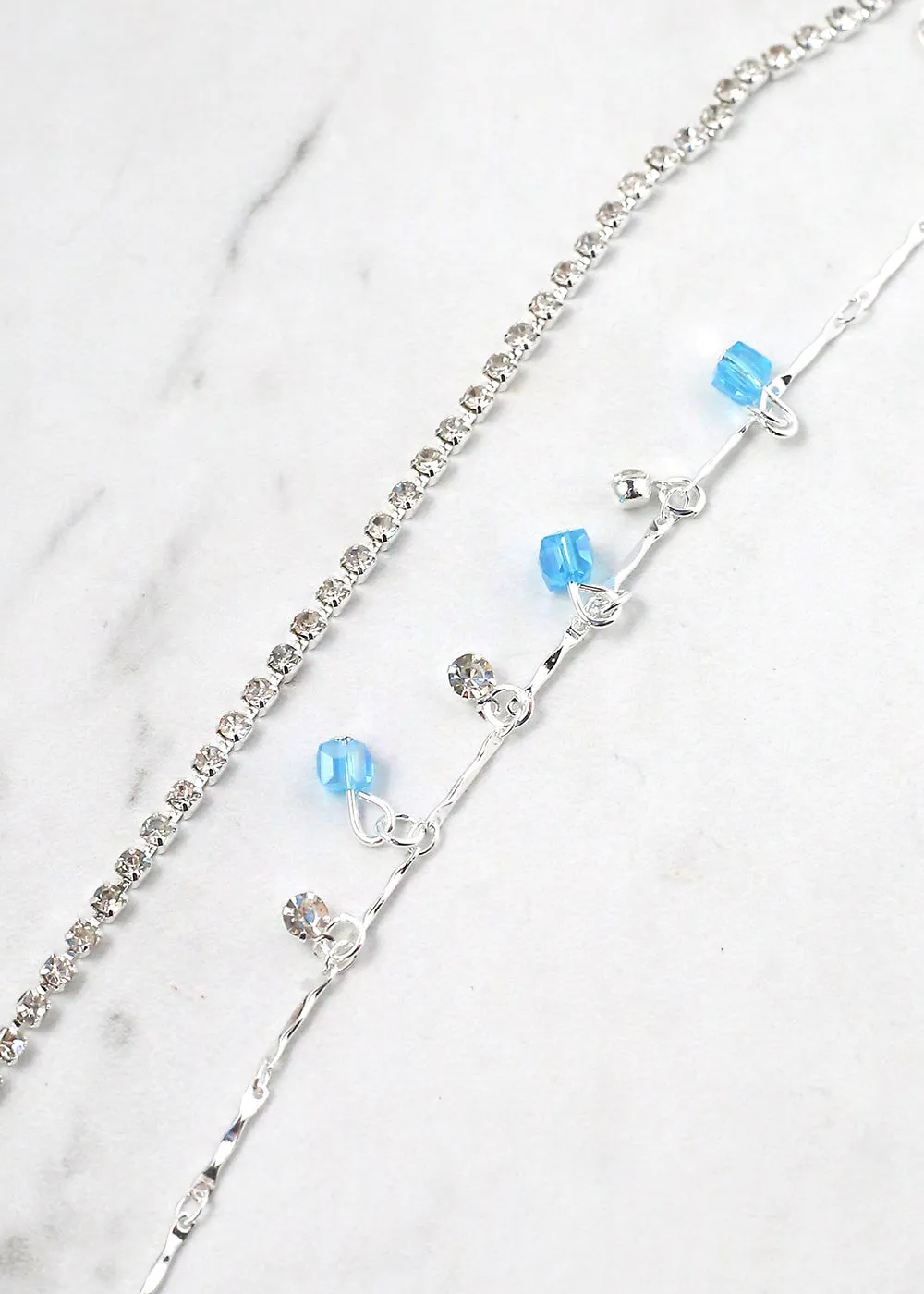 2-Layer Crystal Beads Anklet