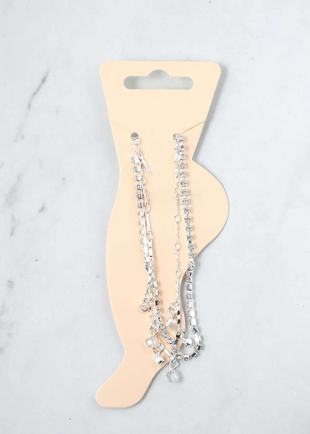 2-Layer Crystal Beads Anklet