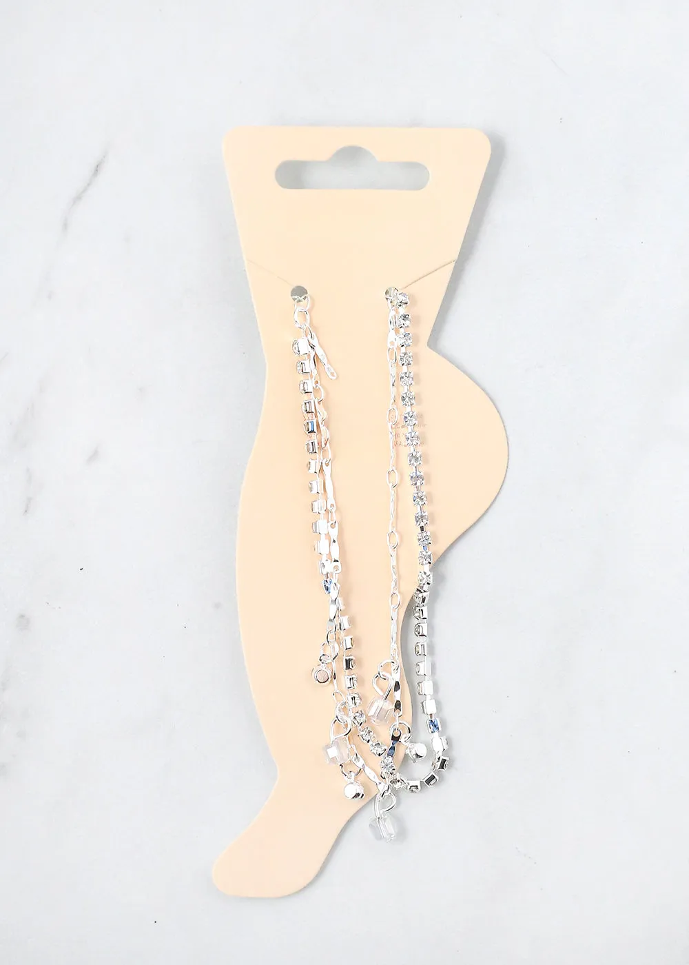 2-Layer Crystal Beads Anklet