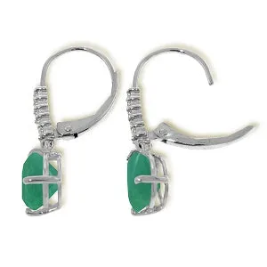 2.15 Carat 14K Solid White Gold Scorching Stare Emerald Diamond Earrings